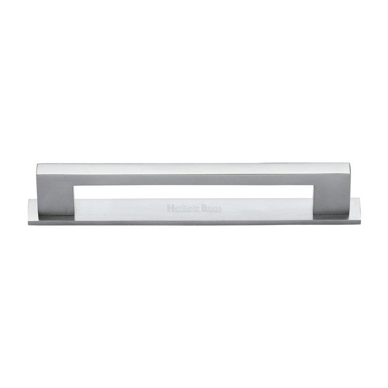 Metro Cabinet Pull Handle with Plate - PL0337 160-SC