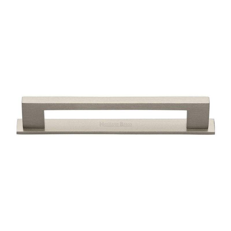 Metro Cabinet Pull Handle with Plate - PL0337 160-SN