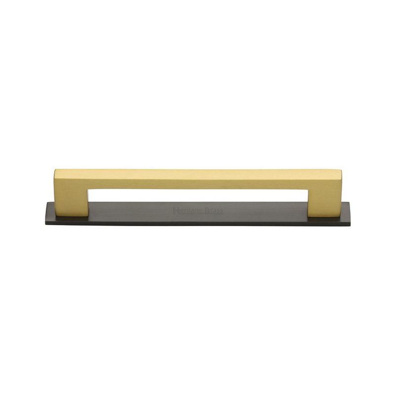 Metro Cabinet Pull Handle with Plate - PL0337 96-BSB