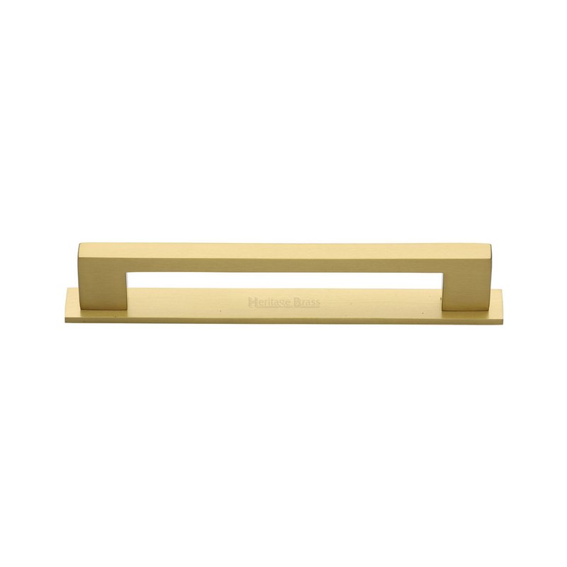 Metro Cabinet Pull Handle with Plate - PL0337 96-SB