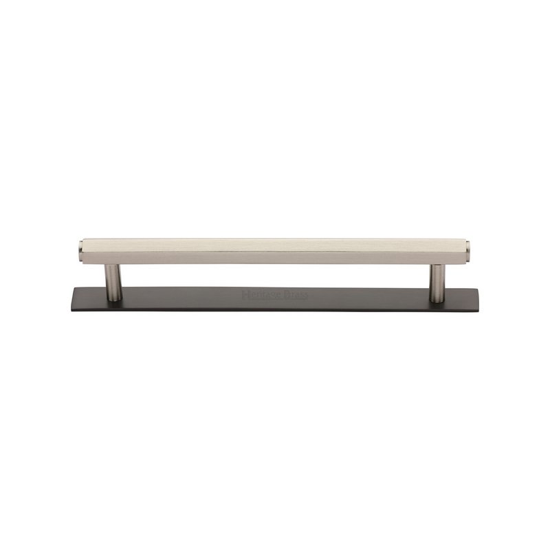 Hexagonal Cabinet Pull Handle with Plate - PL4422 128-BSN