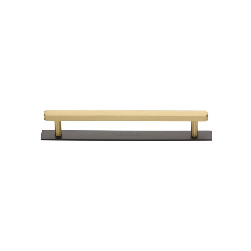 Hexagonal Cabinet Pull Handle with Plate - PL4422 96-BSB
