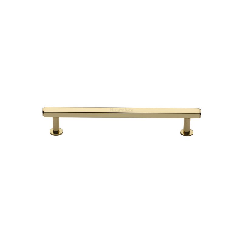 Hexagon Cabinet Pull Handle with Rose - V4423 96-PB