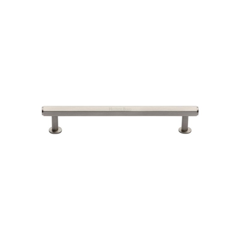 Hexagon Cabinet Pull Handle with Rose - V4423 96-SN