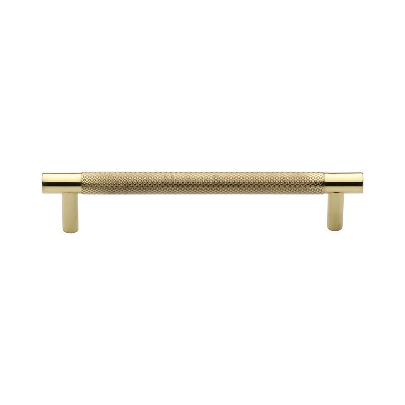 Partial Knurled Cabinet Pull Handle - V4461 128-PB
