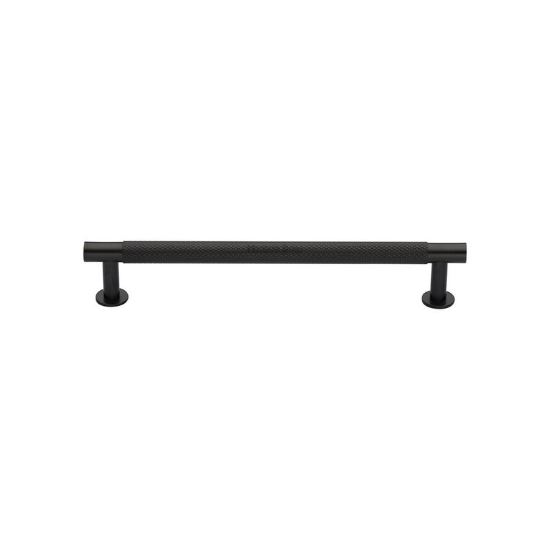 Partial Knurled Cabinet Pull Handle with Rose - V4462 128-MB
