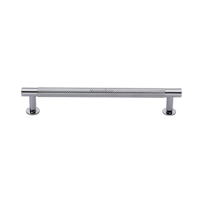 Partial Knurled Cabinet Pull Handle with Rose - V4462 160-PC