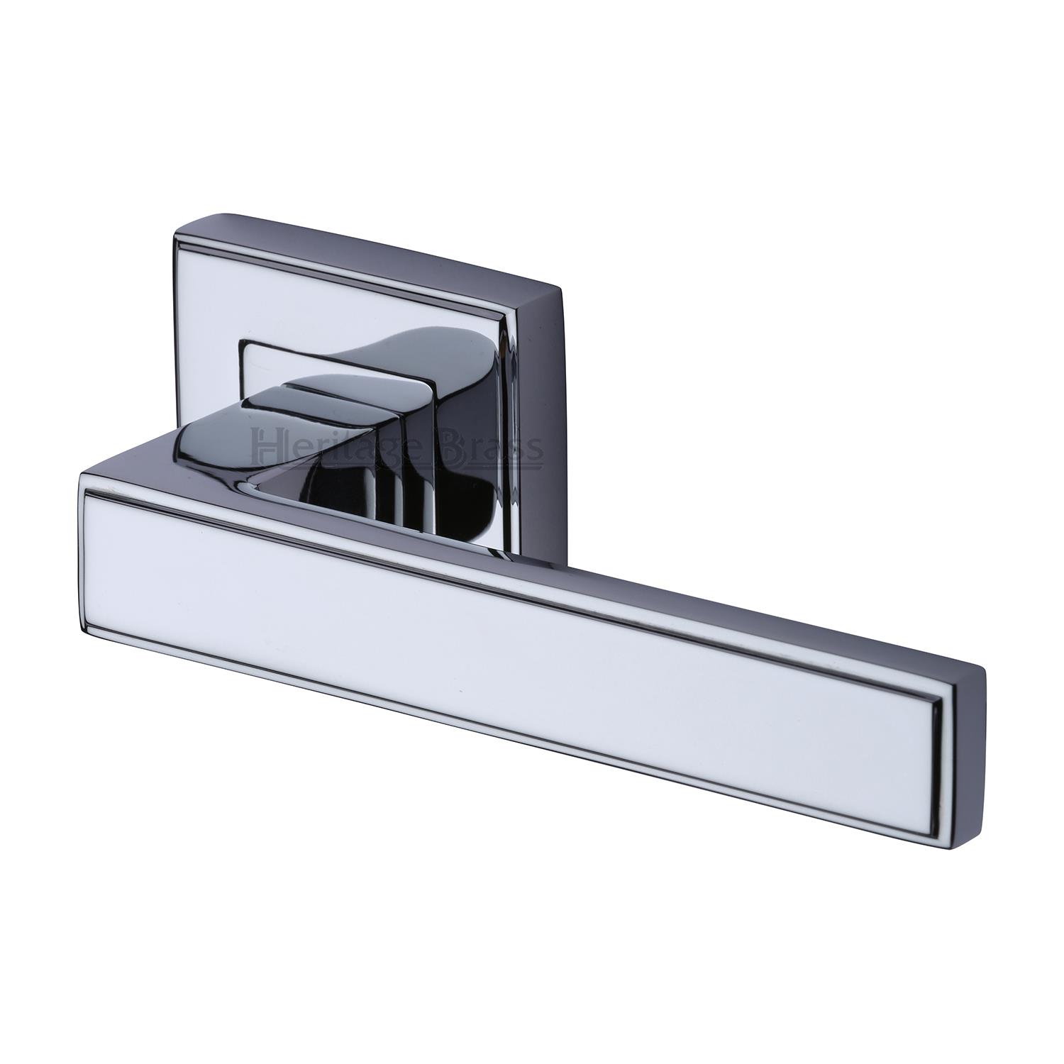 Linear Sq Door Handle on Square Rose - DEC5430-PC