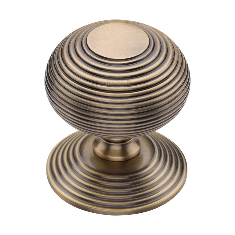 Reeded Centre Door Knob - RR906-AT