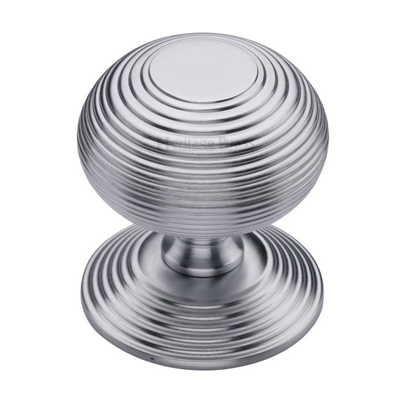 Reeded Centre Door Knob - RR906-SC