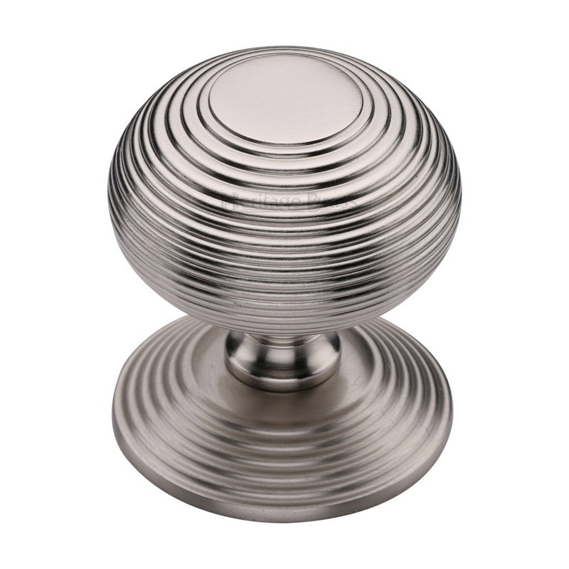 Reeded Centre Door Knob - RR906-SN
