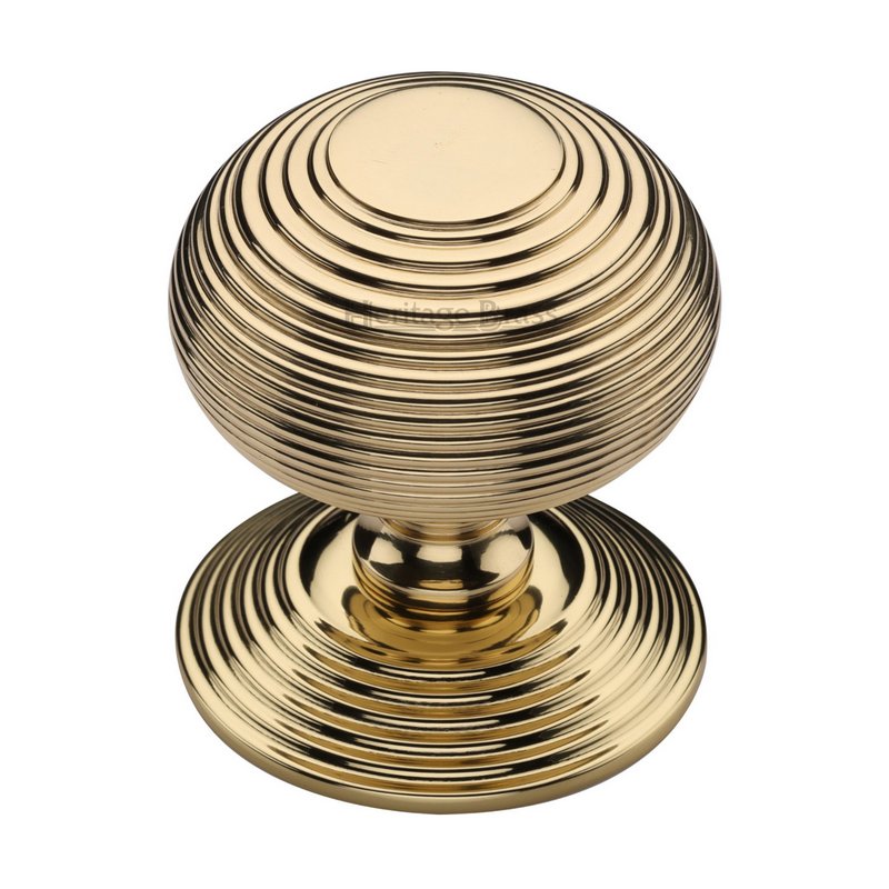 Reeded Centre Door Knob - RR906-ULB