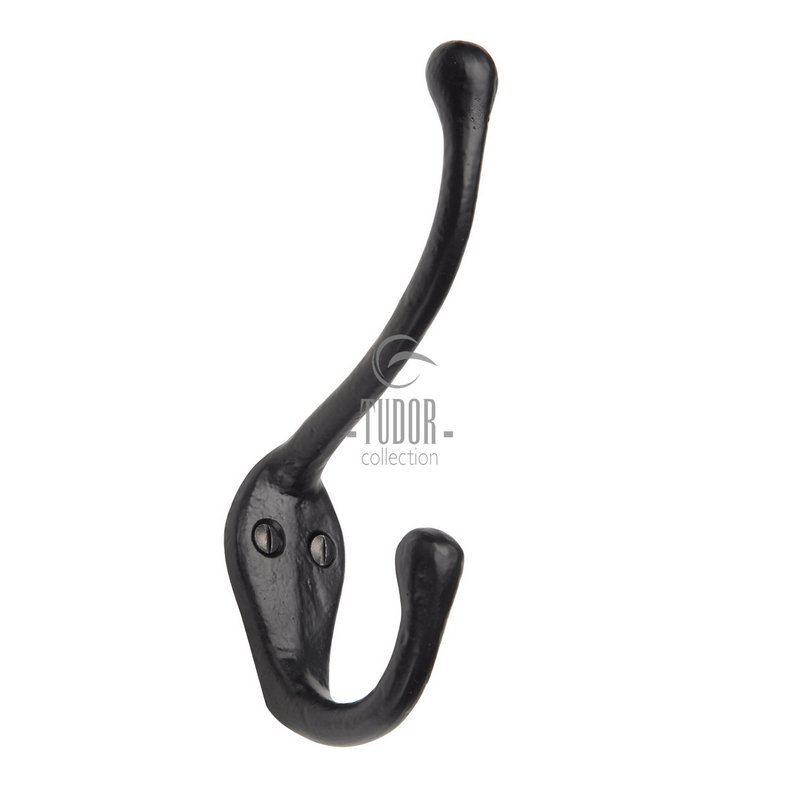Tudor Hat & Coat Hook Black Iron - TC696
