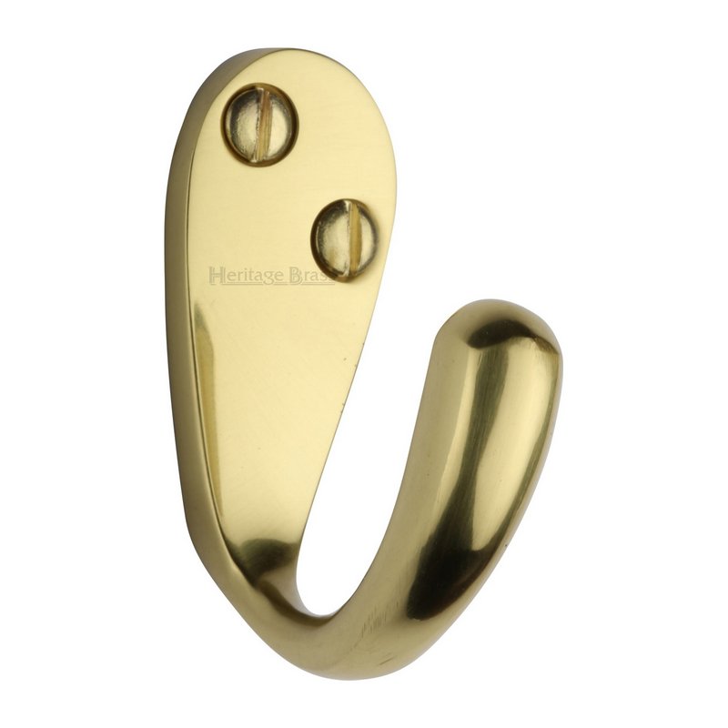 Curved Single Robe Hook - V1040-PB