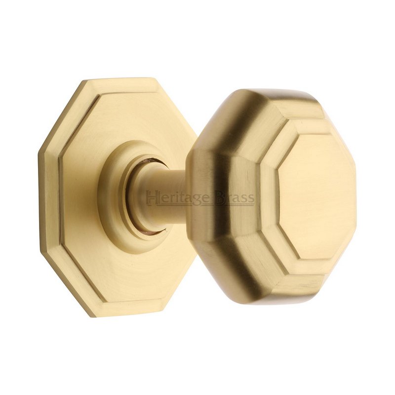 3  Octagon Center Door Knob - V890-SB