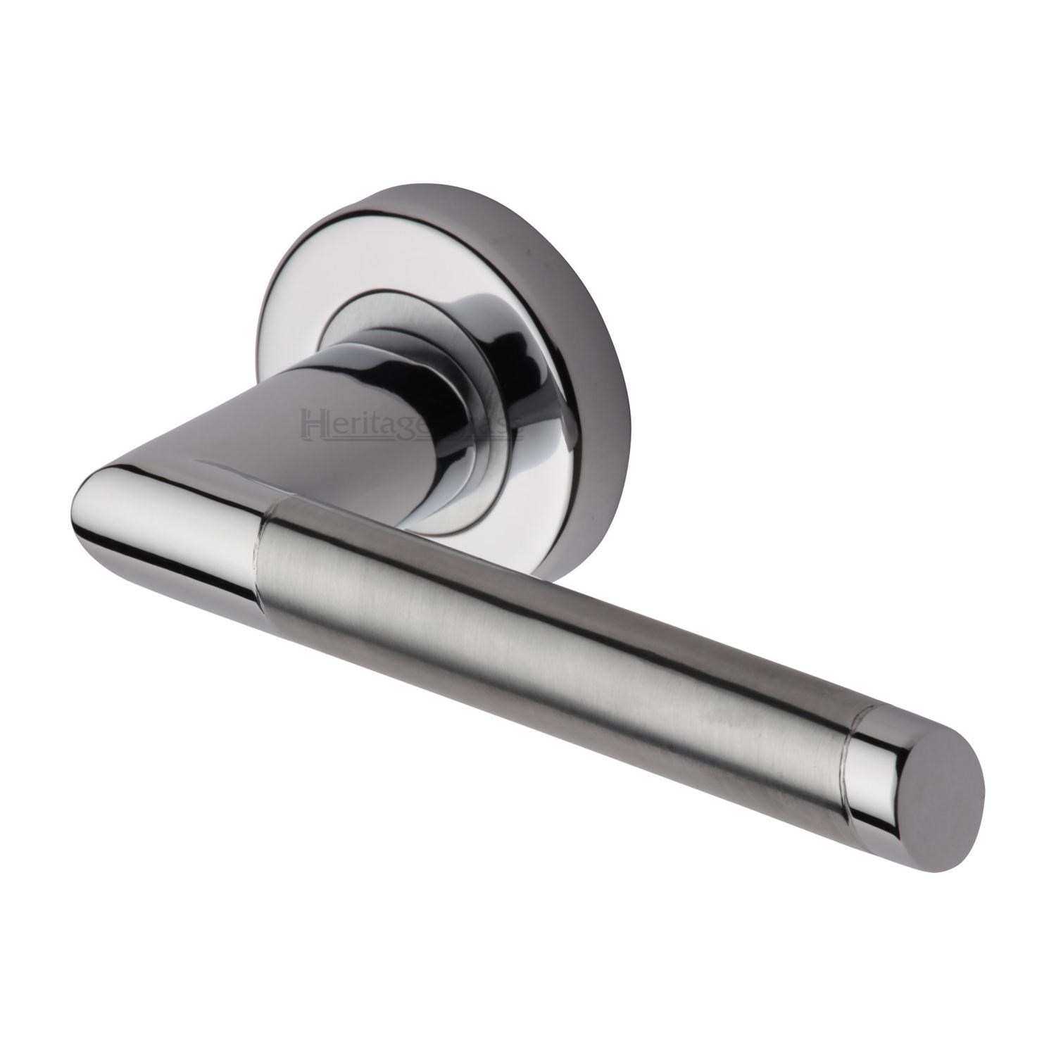 Ellipse Door Handle on Round Rose - ELL4242-AP