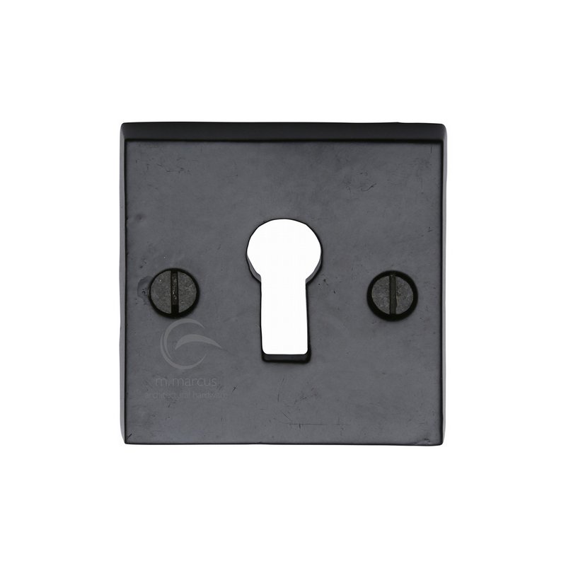 Standard Key Escutcheon Square Black Iron - FB159