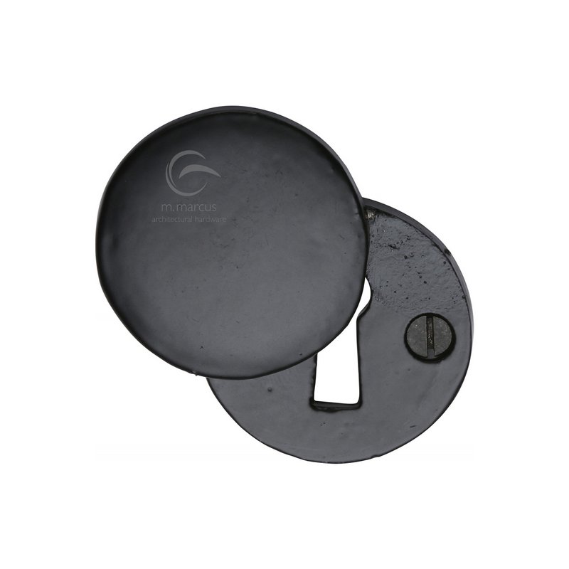 Standard Key Escutcheon Round Covered Black Iron - FB554