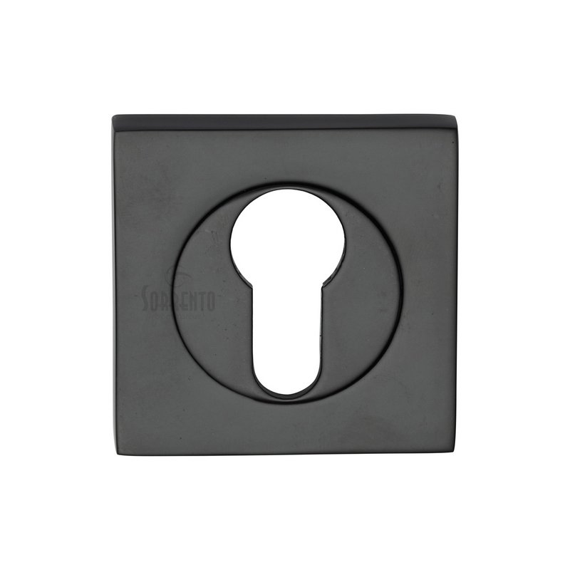 Sorrento Euro Profile Cylinder Escutcheon Square - SC-SQ0192-BLK
