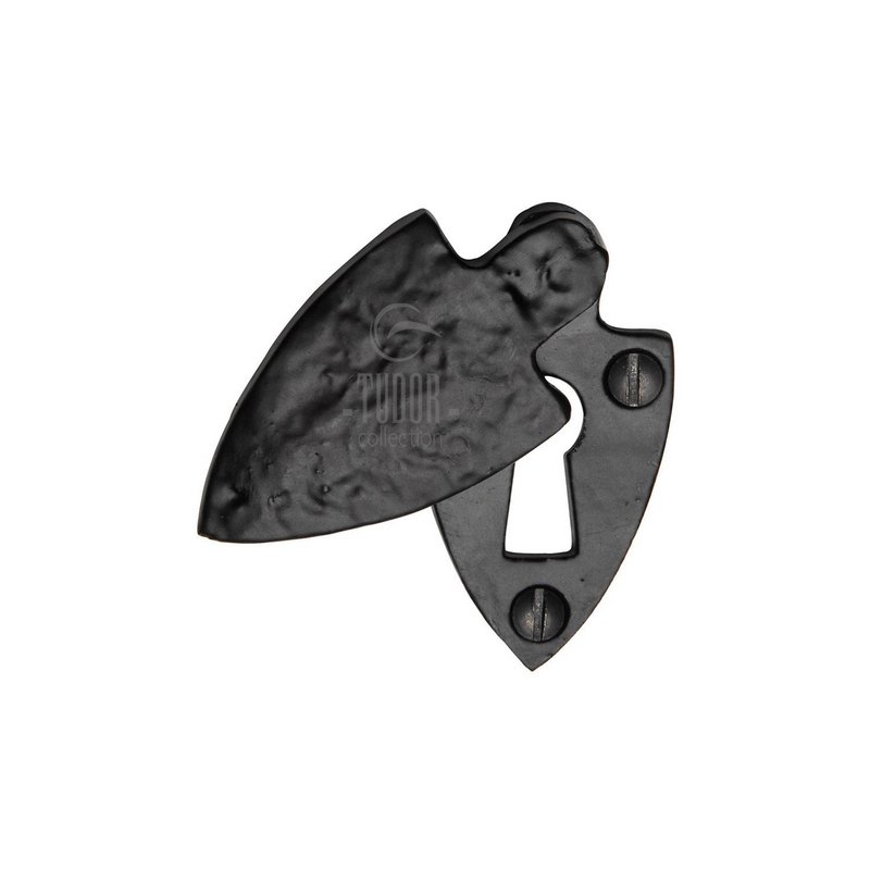 Tudor Covered Key Escutcheon Black Iron - TC542