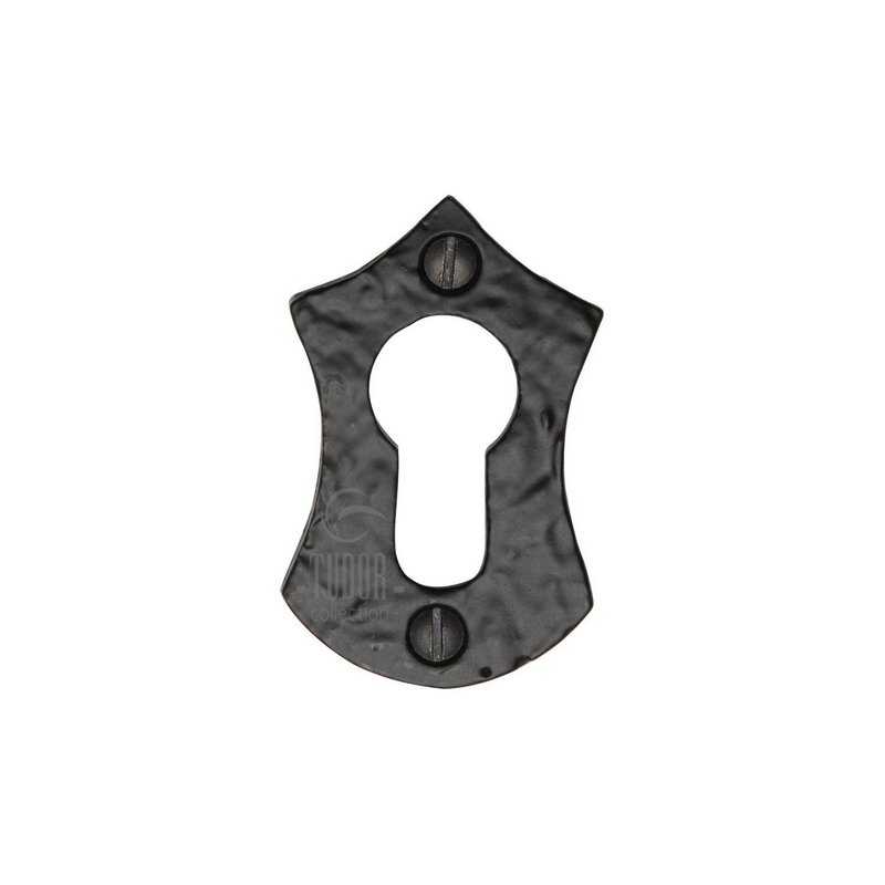 Tudor Euro Profile Cylinder Escutcheon Black Iron - TC547