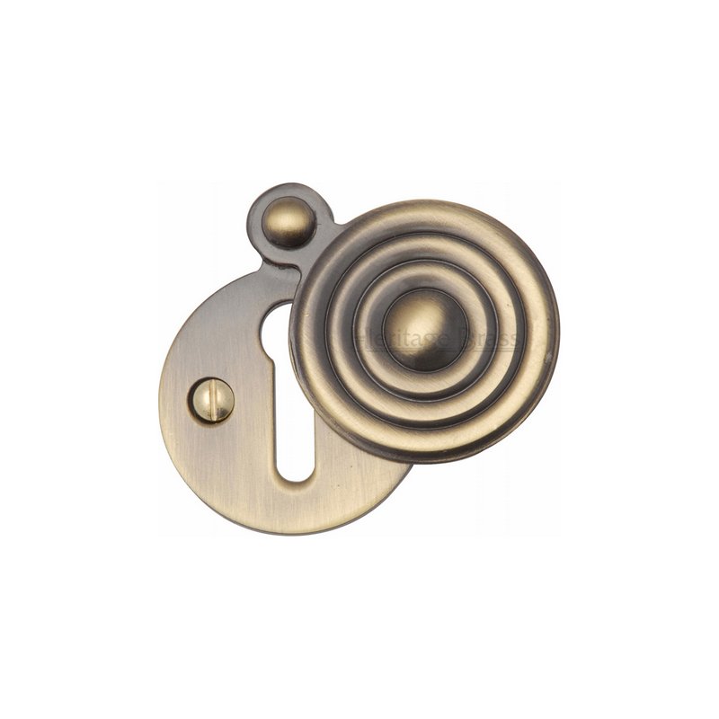 Standard Covered Key Escutcheon Reeded - V972 - V972-AT