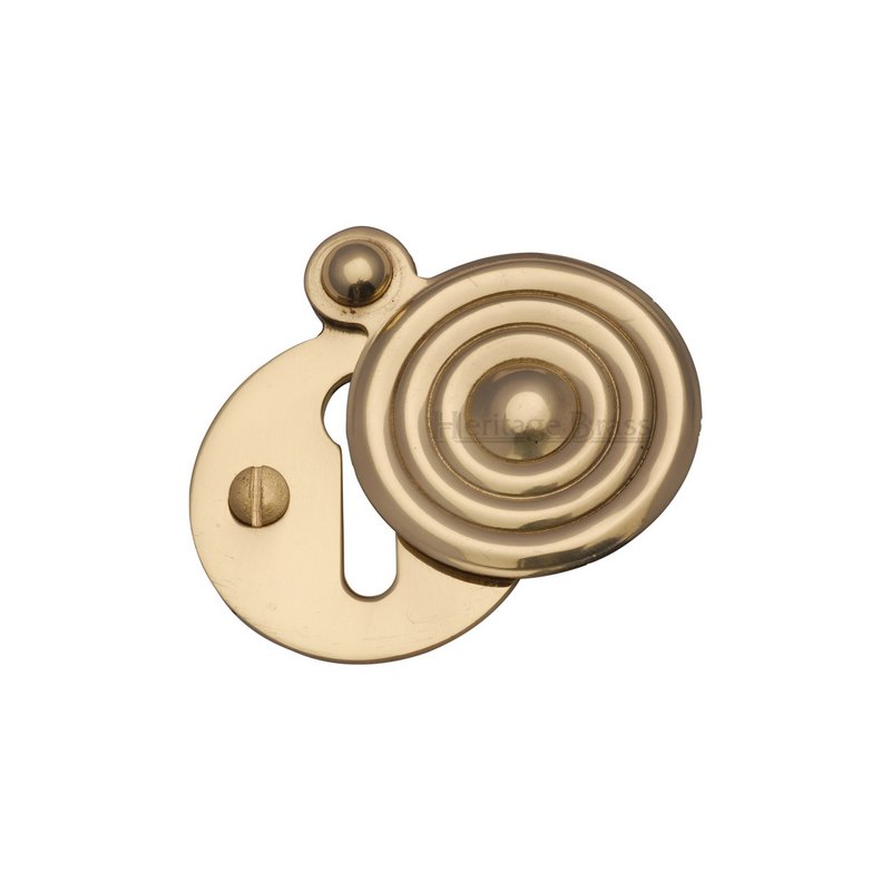 Standard Covered Key Escutcheon Reeded - V972 - V972-PB
