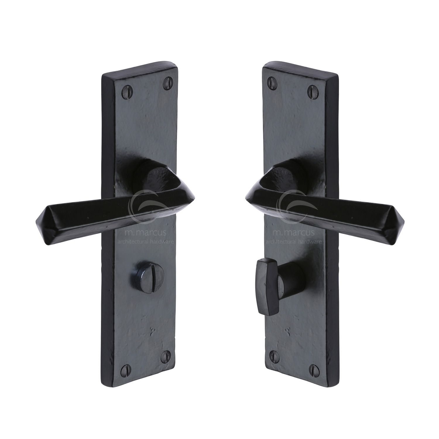 Black Iron Bridgnorth Door Handle on Plate - FB2530