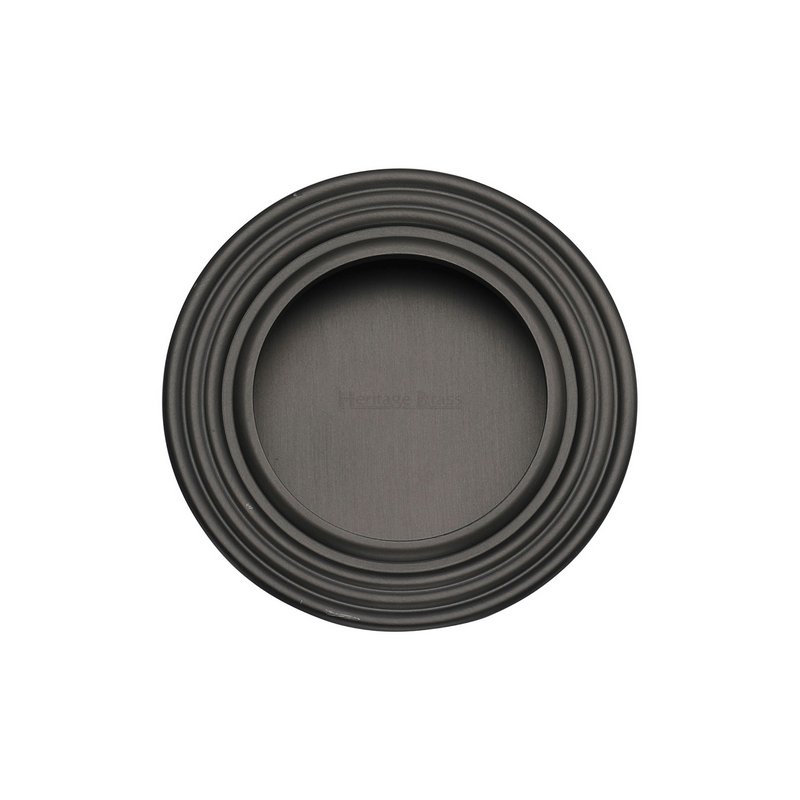 Round Reeded Flush Pull  - C1837-MB