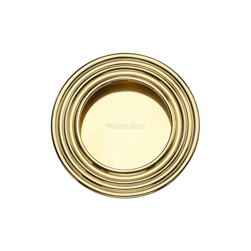 Round Reeded Flush Pull  - C1837-PB