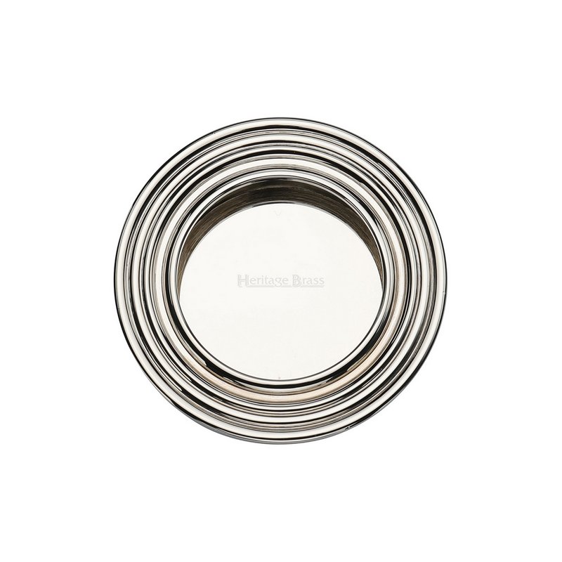 Round Reeded Flush Pull  - C1837-PNF