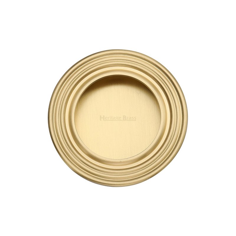 Round Reeded Flush Pull  - C1837-SB