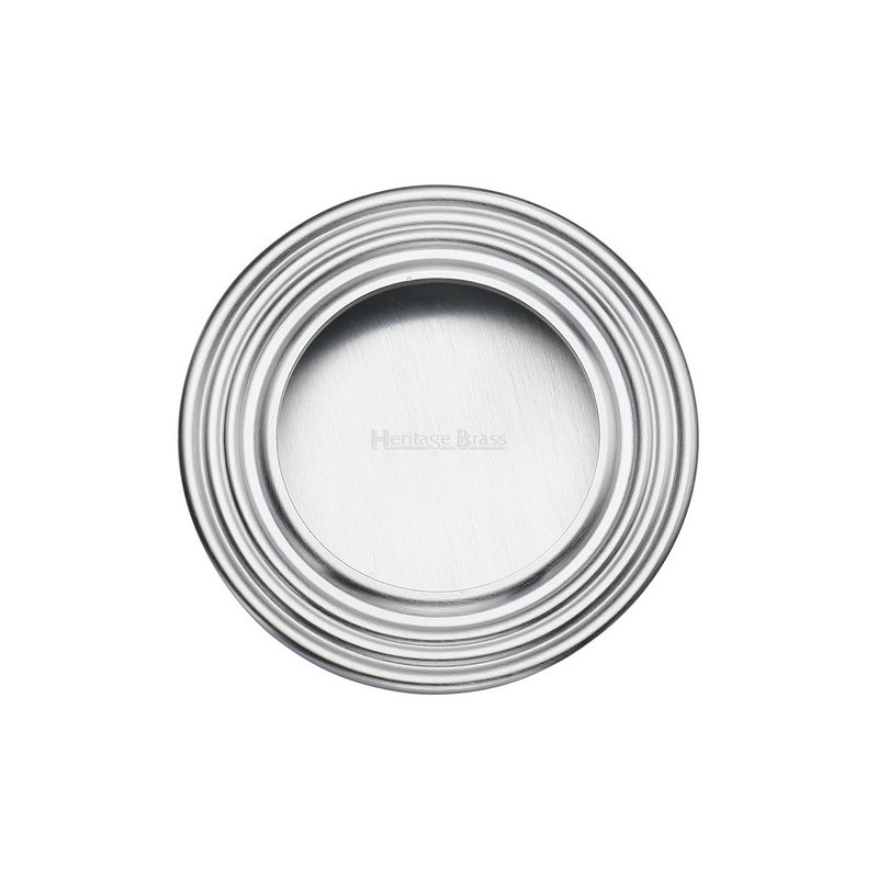Round Reeded Flush Pull  - C1837-SC