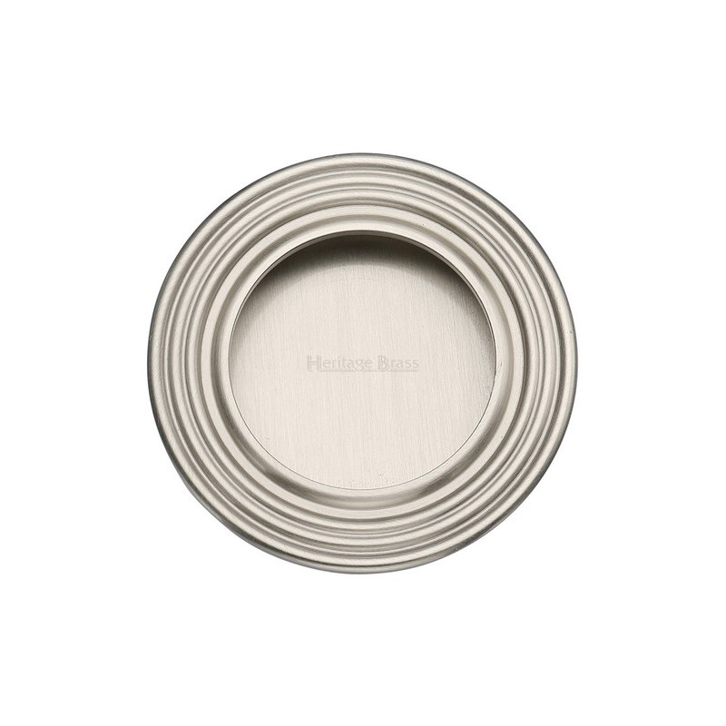 Round Reeded Flush Pull  - C1837-SN