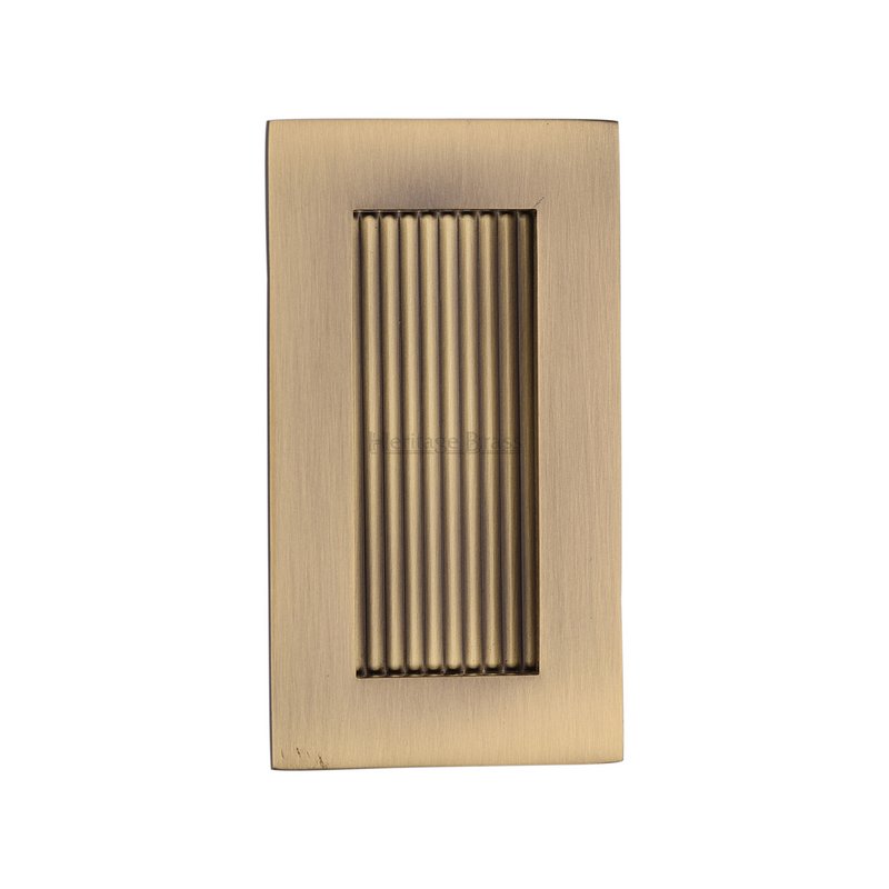 Reeded Rectangular Flush Pull  - C1865 105-AT