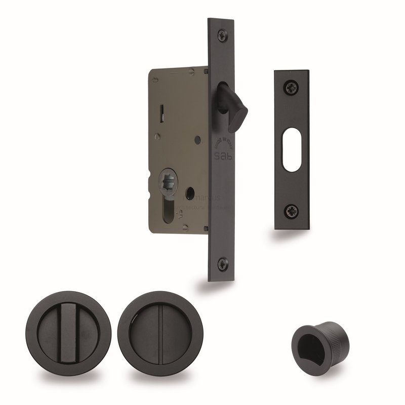 Sliding Lock with Round Privacy Turns - RD2308-40-BLK