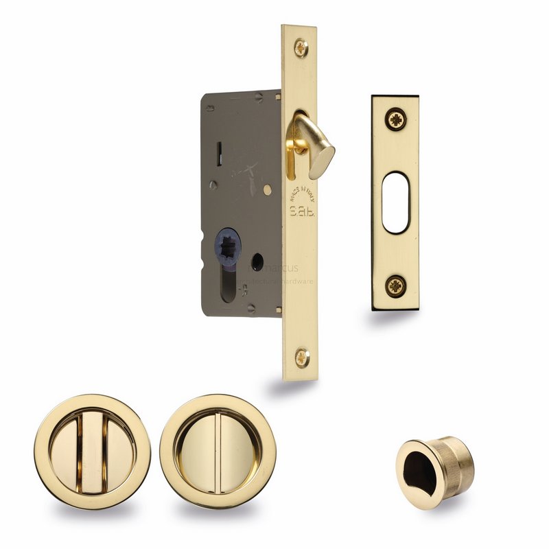 Sliding Lock with Round Privacy Turns - RD2308-40-PB