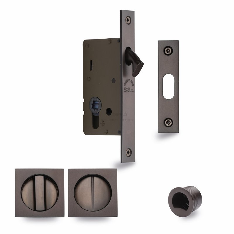 Sliding Lock with Square Privacy Turns - SQ2308-40-MB