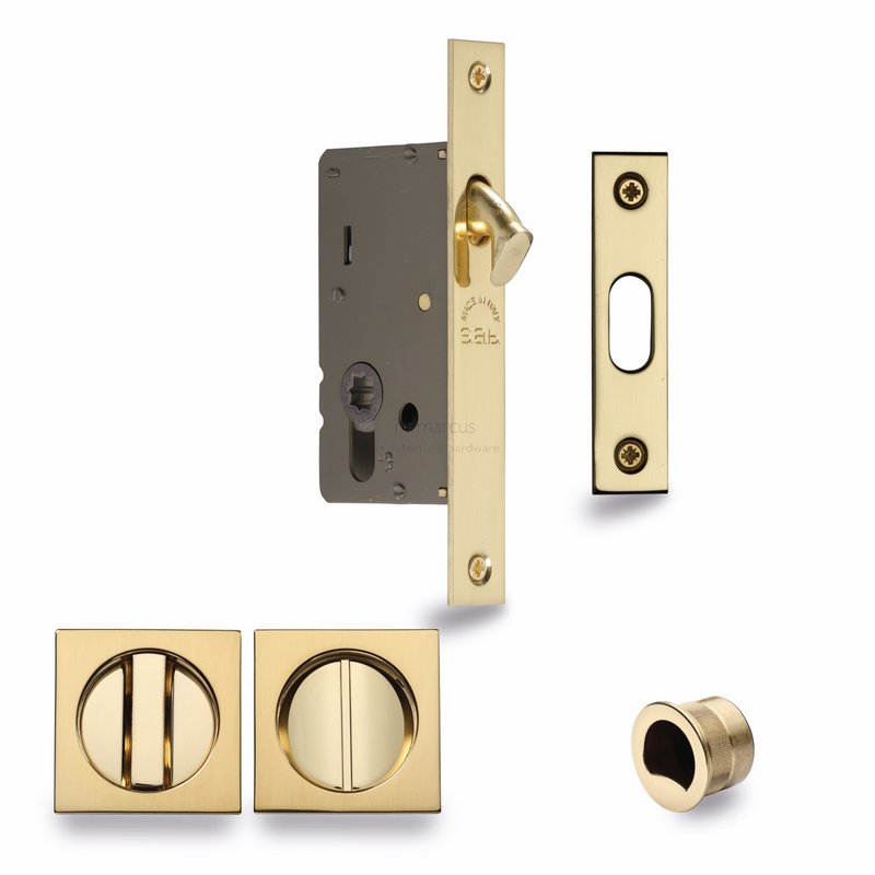 Sliding Lock with Square Privacy Turns - SQ2308-40-PB