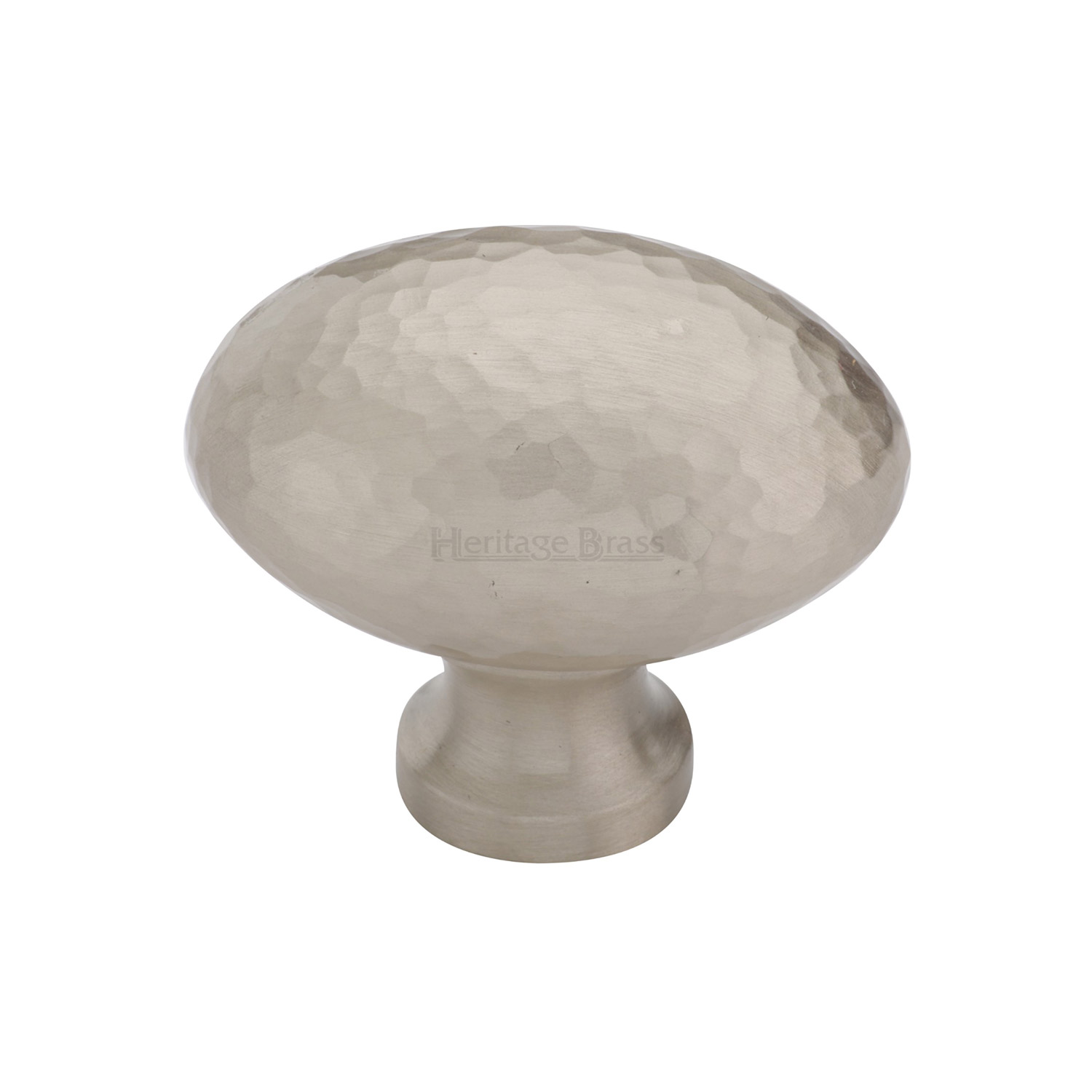 Victorian Oval Cabinet Knob Hammered Design - HAM114 38-SN