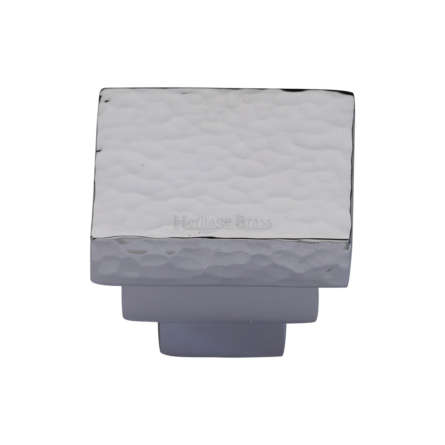 Square Stepped Cabinet Knob Hammered Design - HAM3672 32-PC