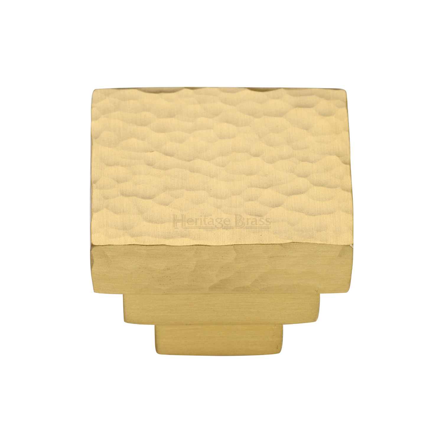Square Stepped Cabinet Knob Hammered Design - HAM3672 32-SB