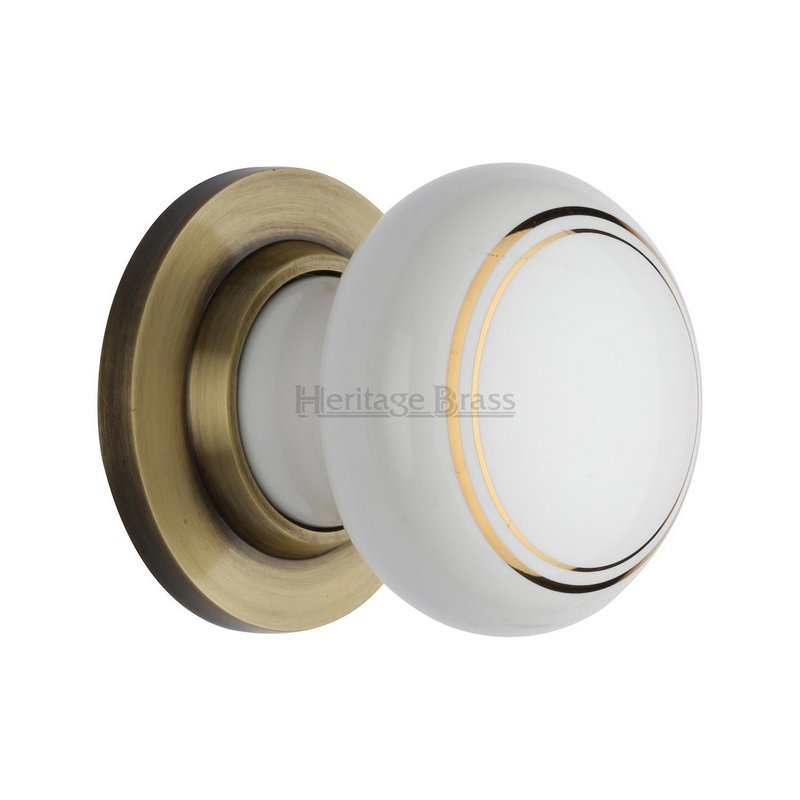 Gold Line Door Knob on Rose - 6010-AT