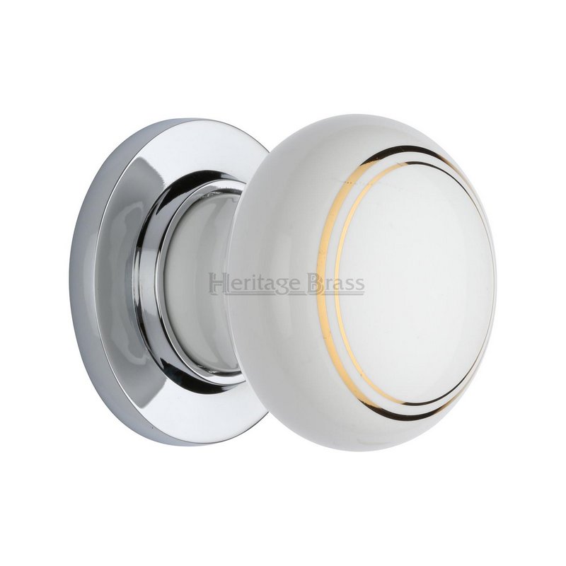 Gold Line Door Knob on Rose - 6010-PC