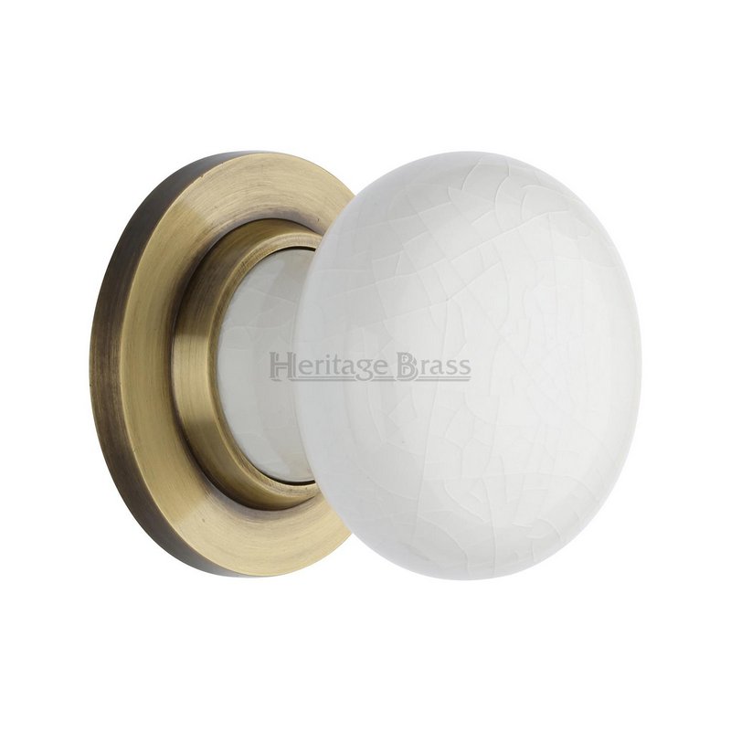White Crackle Knob - 7010-AT
