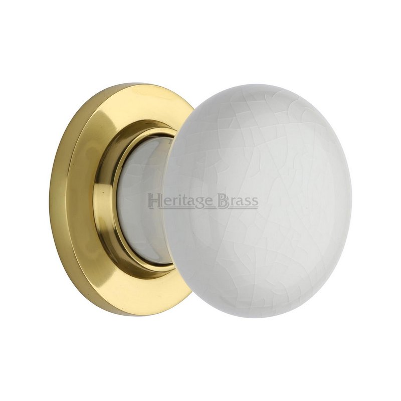 White Crackle Knob - 7010-PB