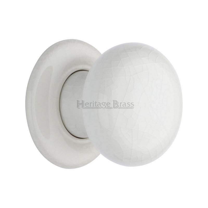 White Crackle Knob - 7010-PR