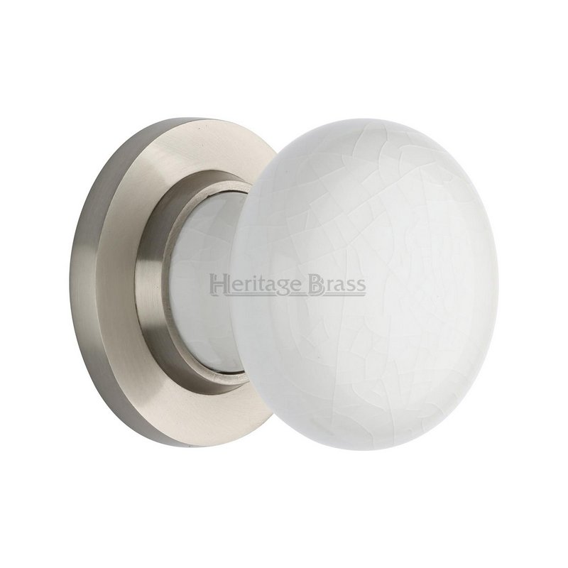 White Crackle Knob - 7010-SN