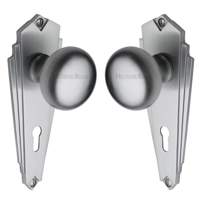 Broadway Door Knob on Plate - BR1800-SC