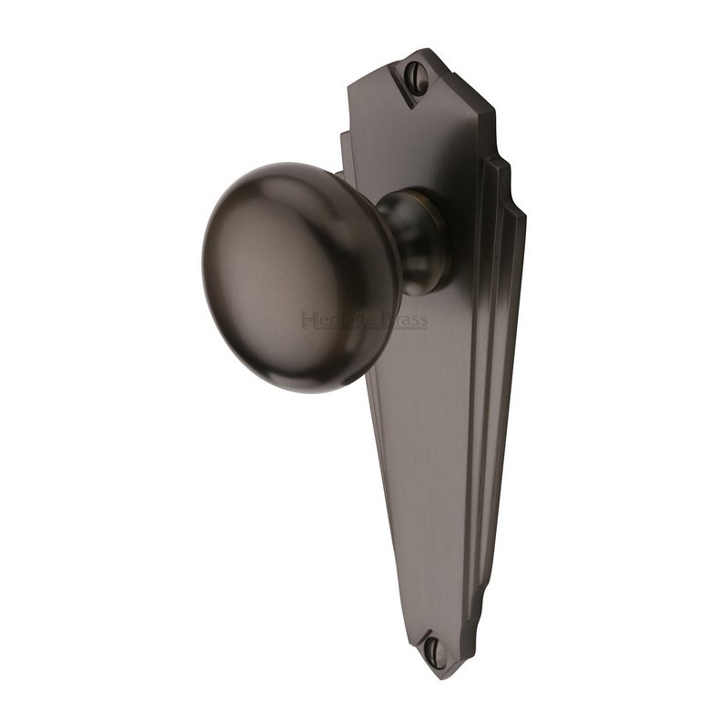 Broadway Door Knob on Plate - BR1810-MB